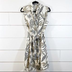 Linen Palm Tropical Dress